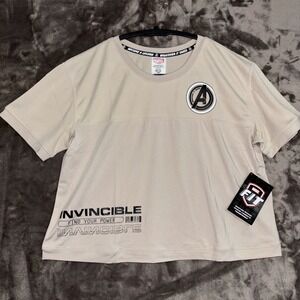 Marvel Fit Whether It Takes Avengers‎ Fitness Top Womens Medium Beige Invincible